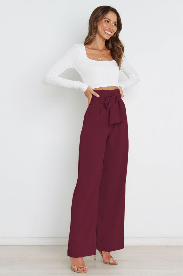 High Waist Straight Leg Pants