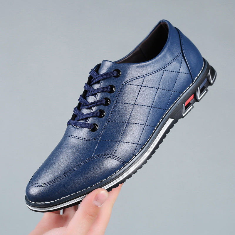Men's Quilted Lace-Up Casual Shoes with Sport Sole - Stylish & Comfortable Footwear for Everyday Wear