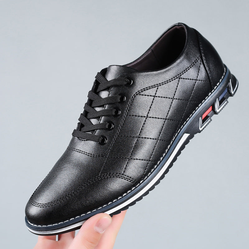 Men's Quilted Lace-Up Casual Shoes with Sport Sole - Stylish & Comfortable Footwear for Everyday Wear