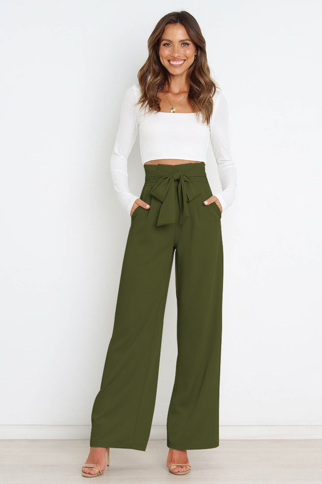 High Waist Straight Leg Pants