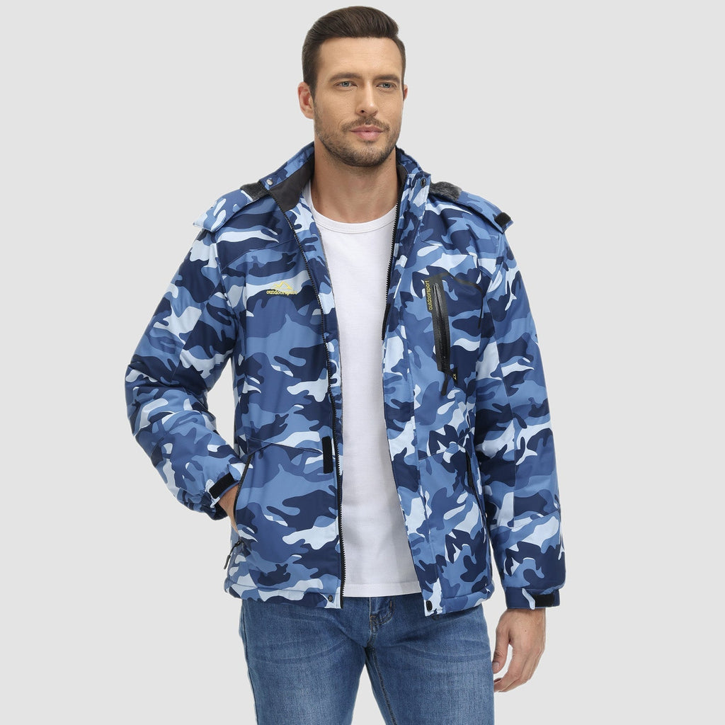 Men's Water-Repellent Winter Ski Jacket with Fleece Lining - Insulated, Breathable, and Stylish Outerwear for Cold Weather Adventures