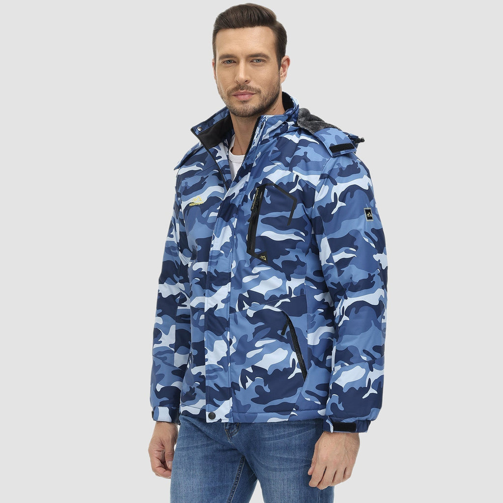 Men's Water-Repellent Winter Ski Jacket with Fleece Lining - Insulated, Breathable, and Stylish Outerwear for Cold Weather Adventures
