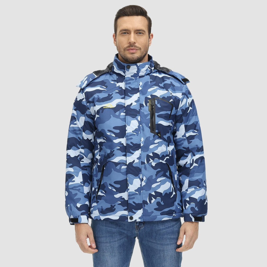 Men's Water-Repellent Winter Ski Jacket with Fleece Lining - Insulated, Breathable, and Stylish Outerwear for Cold Weather Adventures