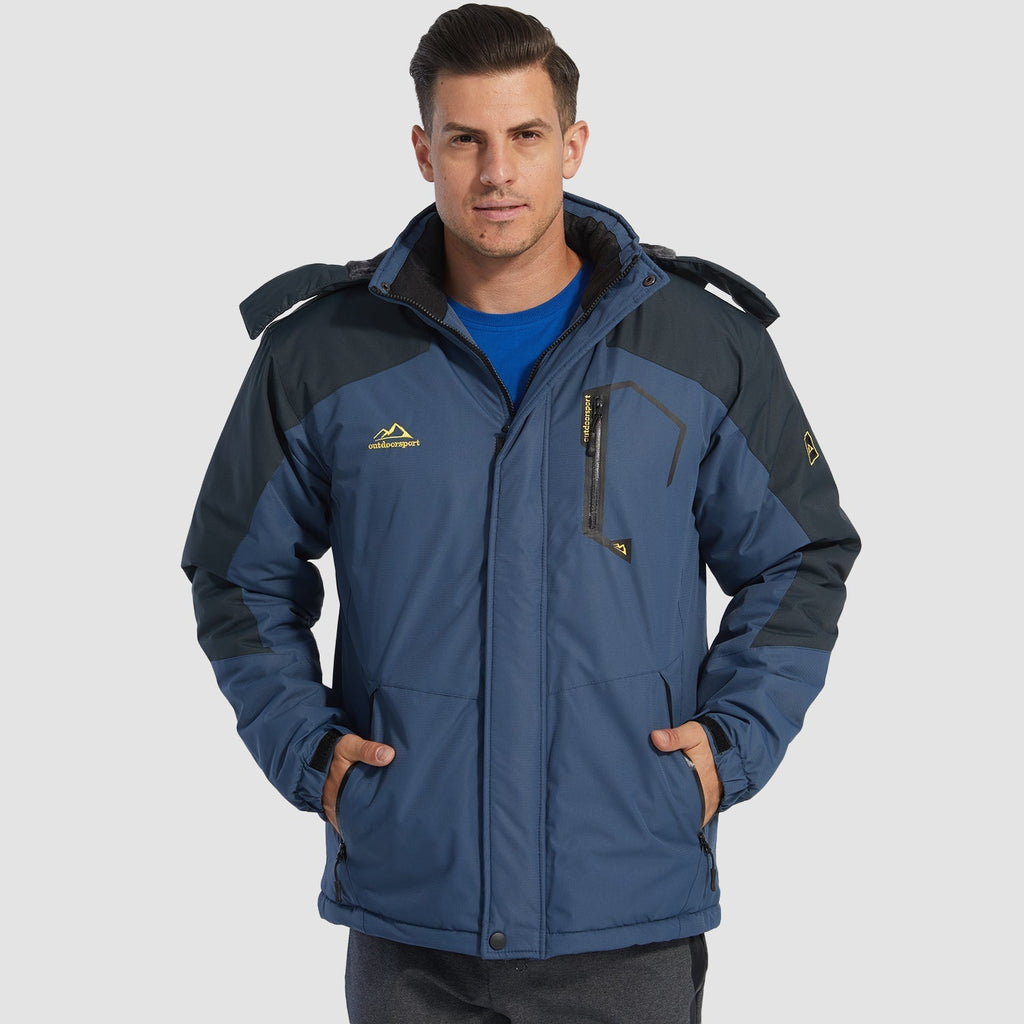 Men's Water-Repellent Winter Ski Jacket with Fleece Lining - Insulated, Breathable, and Stylish Outerwear for Cold Weather Adventures