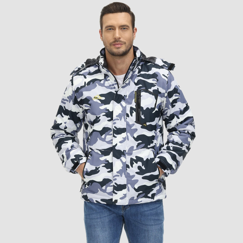 Men's Water-Repellent Winter Ski Jacket with Fleece Lining - Insulated, Breathable, and Stylish Outerwear for Cold Weather Adventures