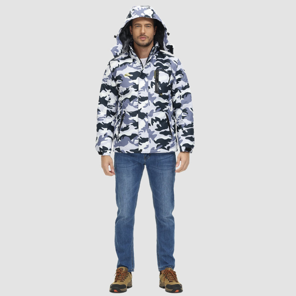 Men's Water-Repellent Winter Ski Jacket with Fleece Lining - Insulated, Breathable, and Stylish Outerwear for Cold Weather Adventures