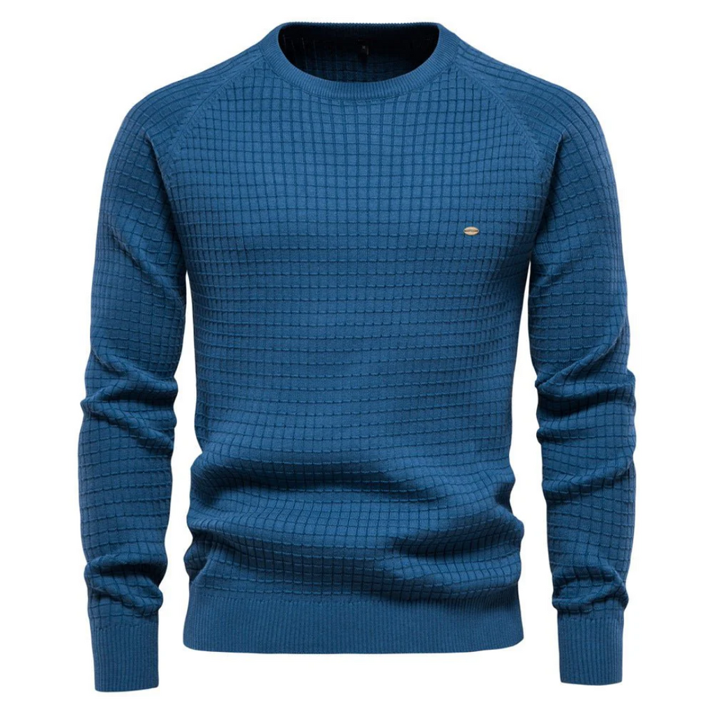 Men's Classic Slim Fit Textured Knit Crew Neck Jumper - Stylish & Comfortable Sweater for Every Occasion