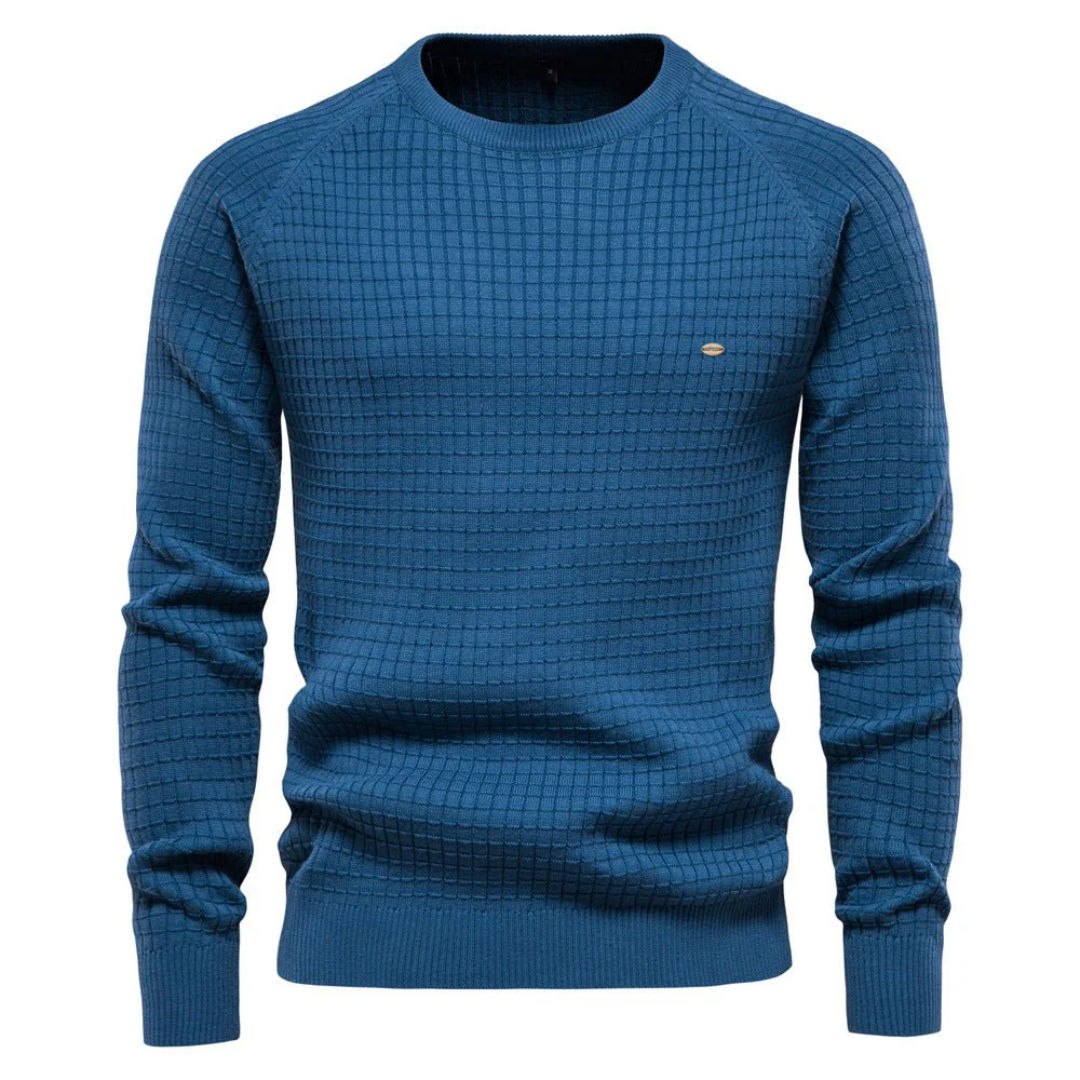 Men's Classic Slim Fit Textured Knit Crew Neck Jumper - Stylish & Comfortable Sweater for Every Occasion