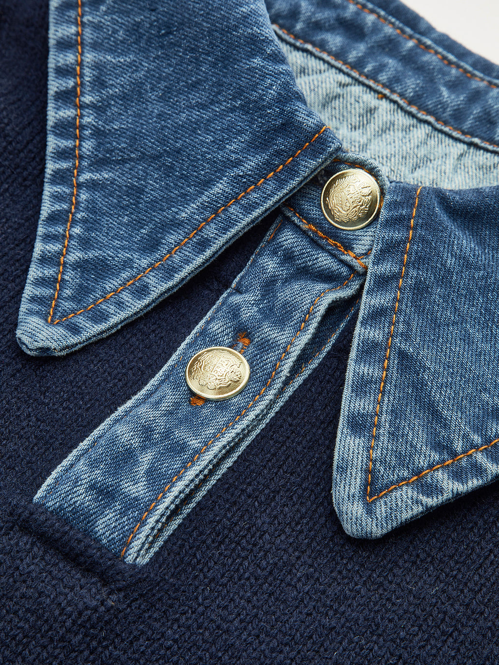 Chic 2-in-1 Panel Lapel Knit Pullover Sweater with Button Detail