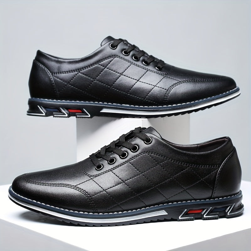Men's Quilted Lace-Up Casual Shoes with Sport Sole - Stylish & Comfortable Footwear for Everyday Wear