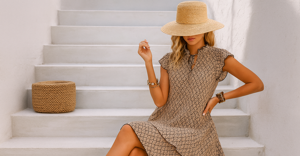 Boho Ruffle Sleeve Summer Dress – Greece Edition