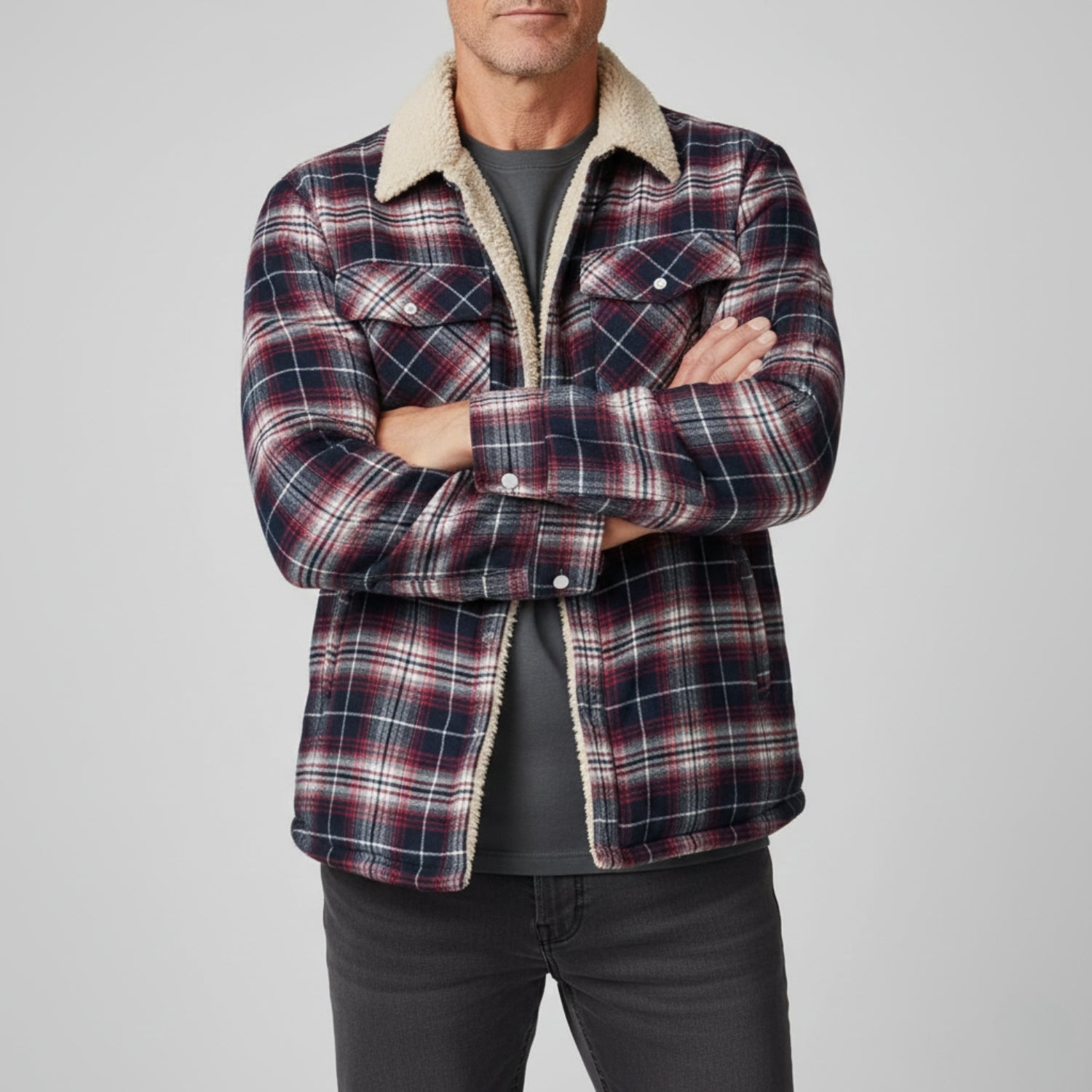 Grayson Checked Sherpa Jacket