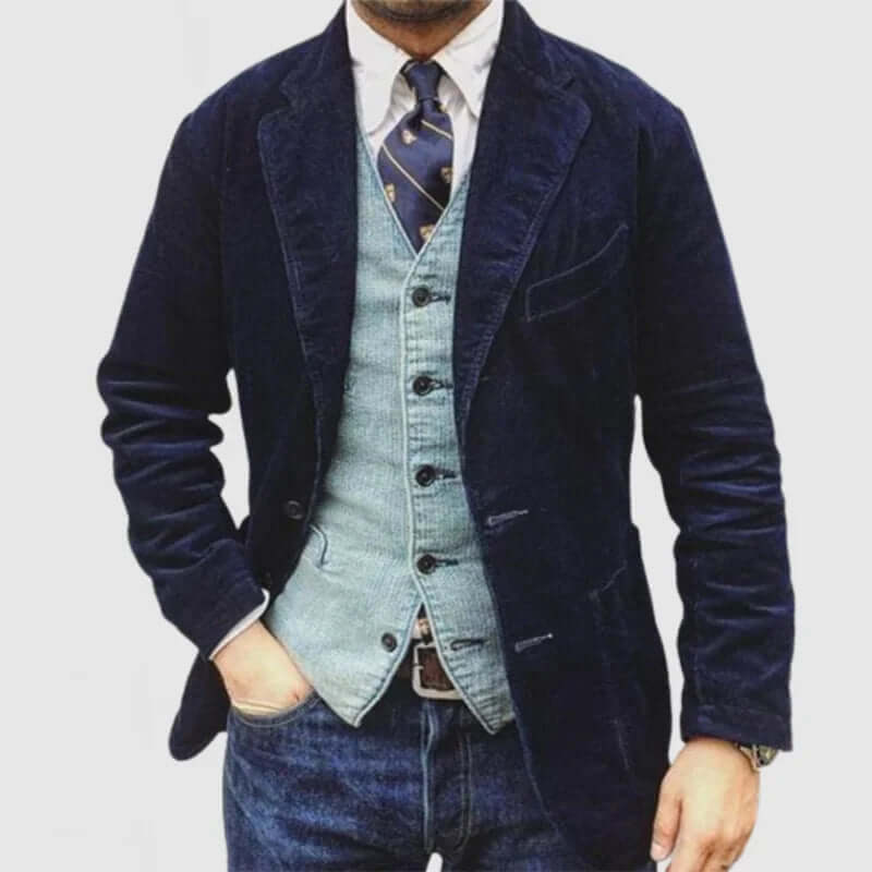 Men's Vintage Corduroy Jacket with Classic Lapel Design - Stylish & Comfortable Outerwear