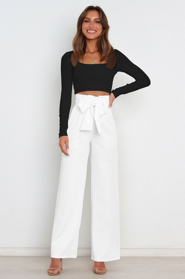 High Waist Straight Leg Pants