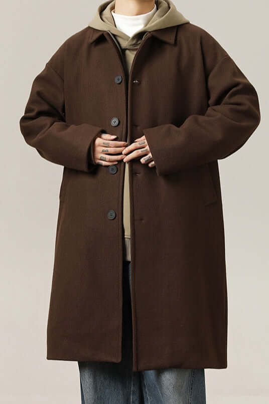 Men's Classic Oversized Wool Coat - Stylish Warmth for Every Occasion