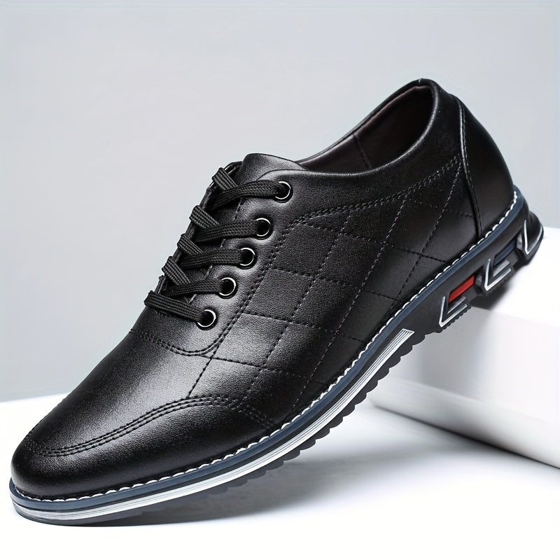 Men's Quilted Lace-Up Casual Shoes with Sport Sole - Stylish & Comfortable Footwear for Everyday Wear