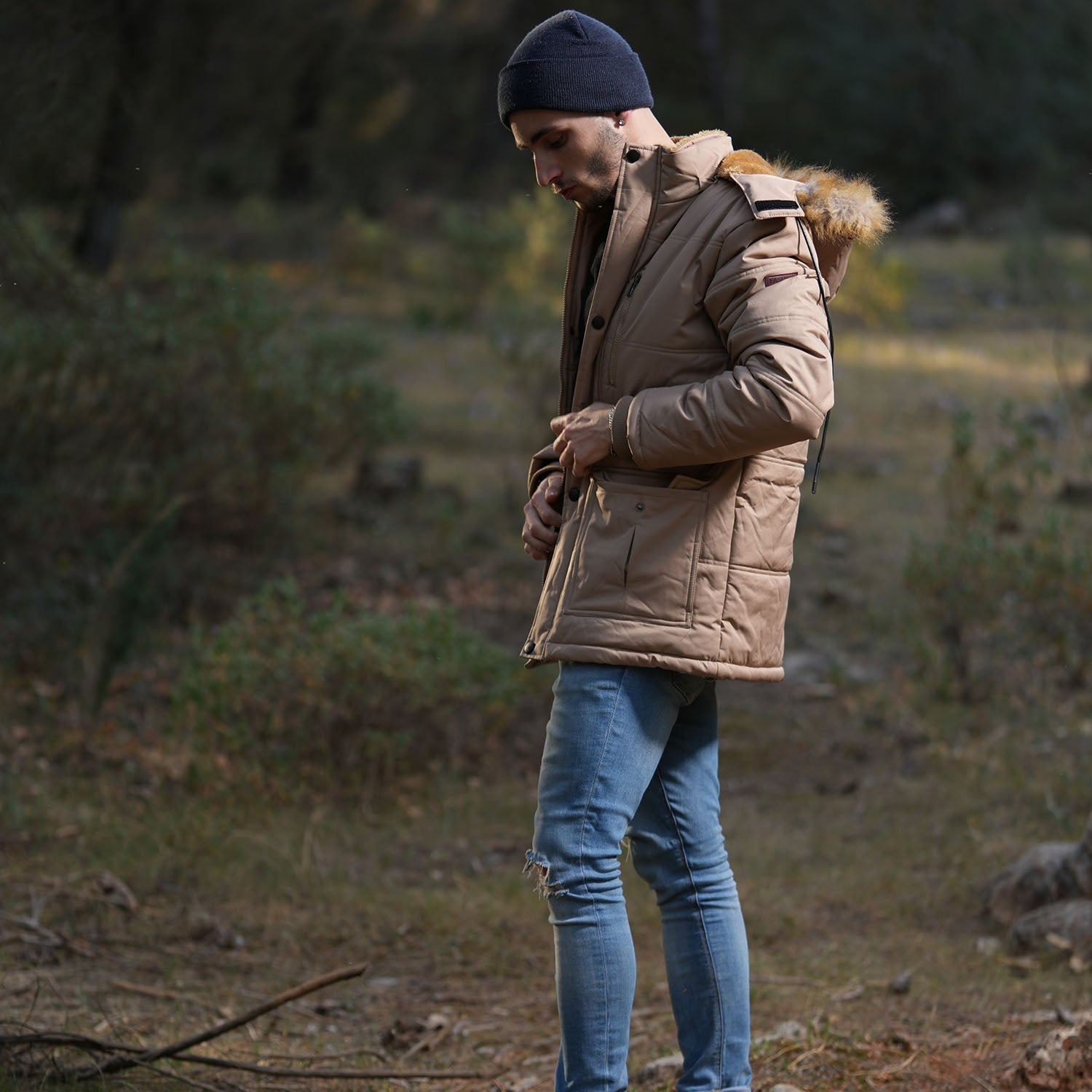 Men's Hooded Fleece-Lined Parka Jacket - Warm Puffer Coat for Ultimate Comfort and Style