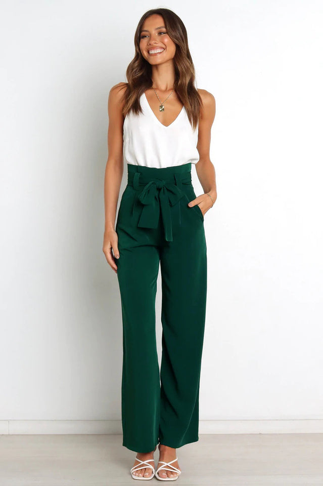 High Waist Straight Leg Pants