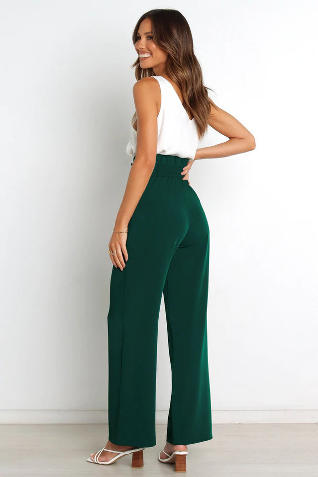 High Waist Straight Leg Pants