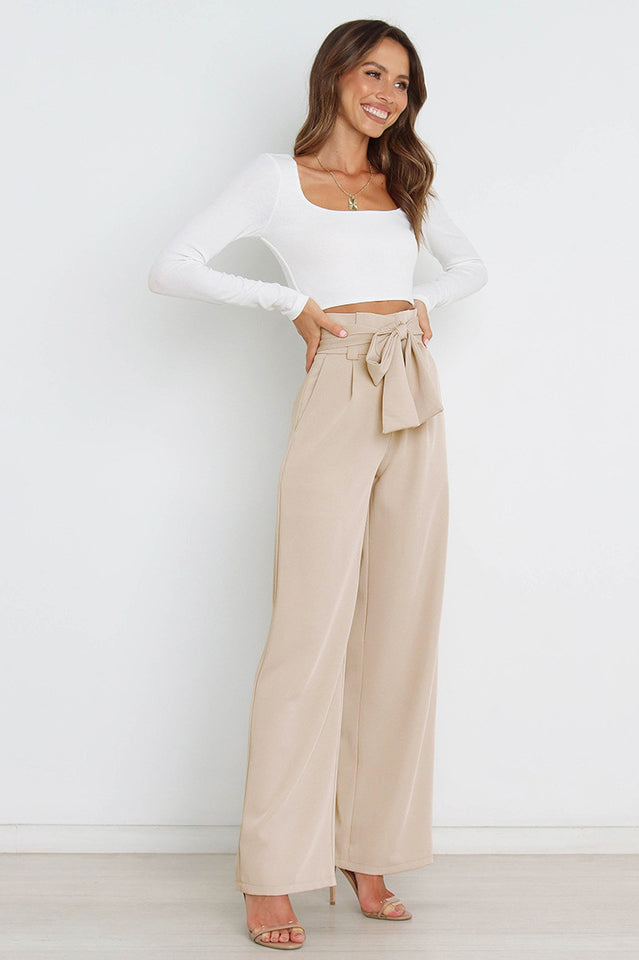 High Waist Straight Leg Pants