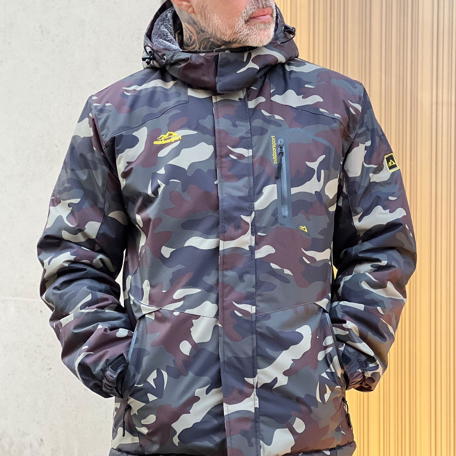 Men's Water-Repellent Winter Ski Jacket with Fleece Lining - Insulated, Breathable, and Stylish Outerwear for Cold Weather Adventures