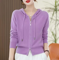 Cashmere Blend Knit Zip Hoodie