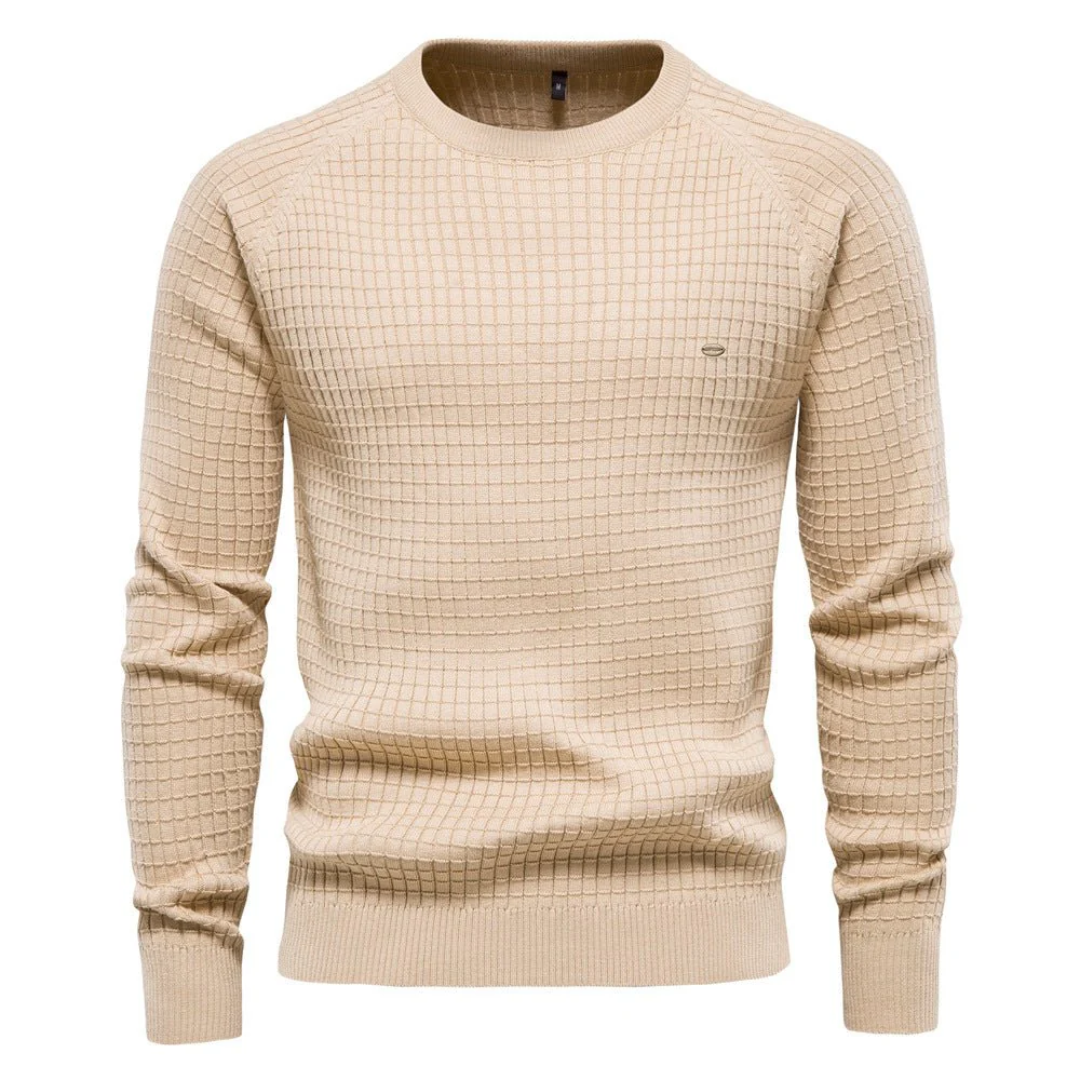 Men's Classic Slim Fit Textured Knit Crew Neck Jumper - Stylish & Comfortable Sweater for Every Occasion