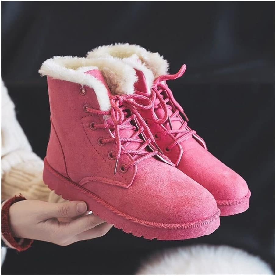 Women's Lace-Up Ankle Boots with Cozy Warm Lining & Non-Slip Sole - Stylish & Comfortable Footwear