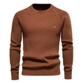 Men's Classic Slim Fit Textured Knit Crew Neck Jumper - Stylish & Comfortable Sweater for Every Occasion
