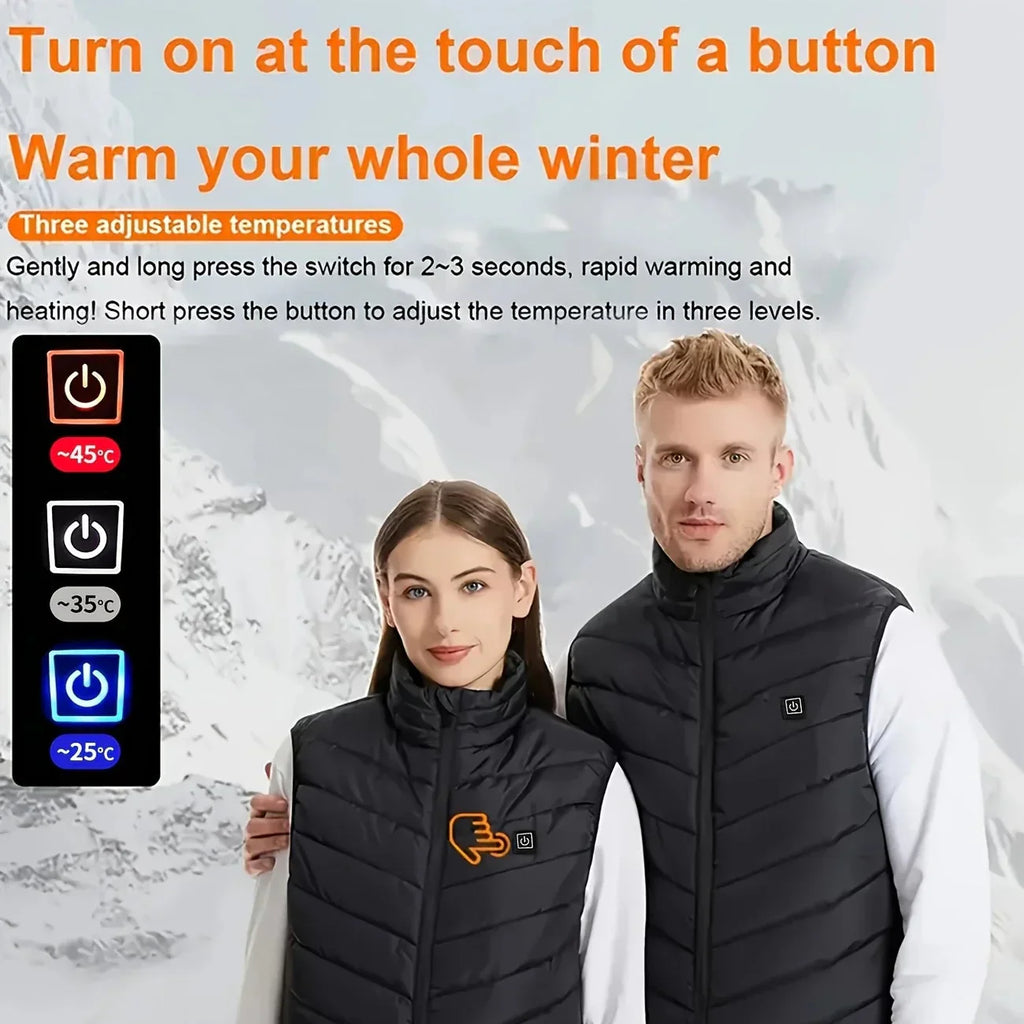 11-Zone USB Heated Vest | Electric Body Warmer Jacket for Ultimate Comfort & Warmth