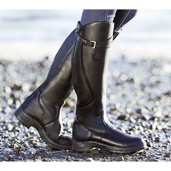 Women's Knee-High Waterproof Boots with Buckle Strap & Non-Slip Grip Sole - Stylish & Durable Footwear for All Weather