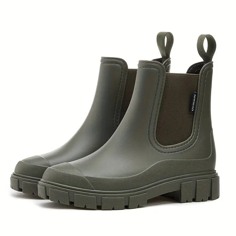 Women's Waterproof Rain Boots - Slip-Resistant Lug Sole for Ultimate Traction & Comfort