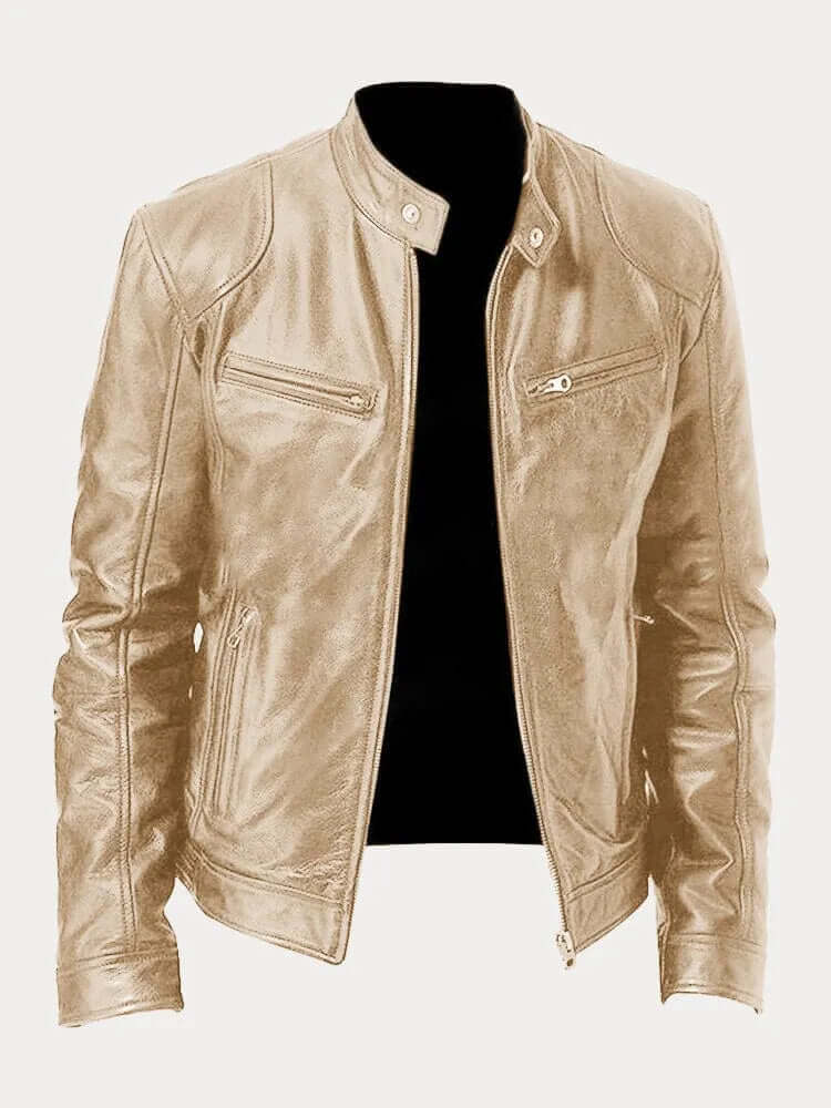 Men’s Classic Leather Jacket – Modern Biker Style, Durable All-Season Outerwear