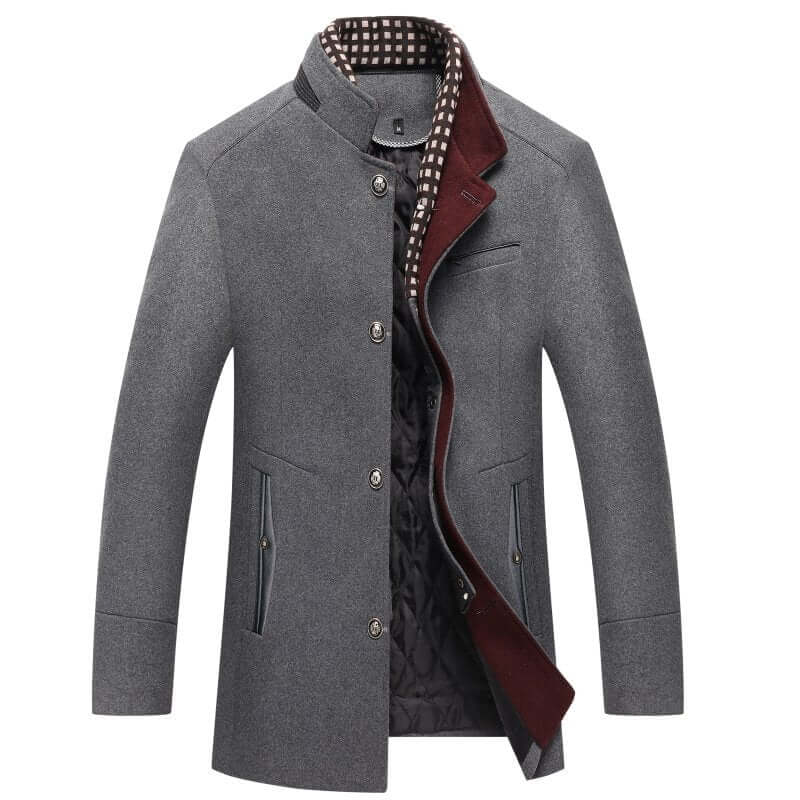 Men's Slim Fit Wool Winter Coat - Stylish & Warm Outerwear for Cold Weather
