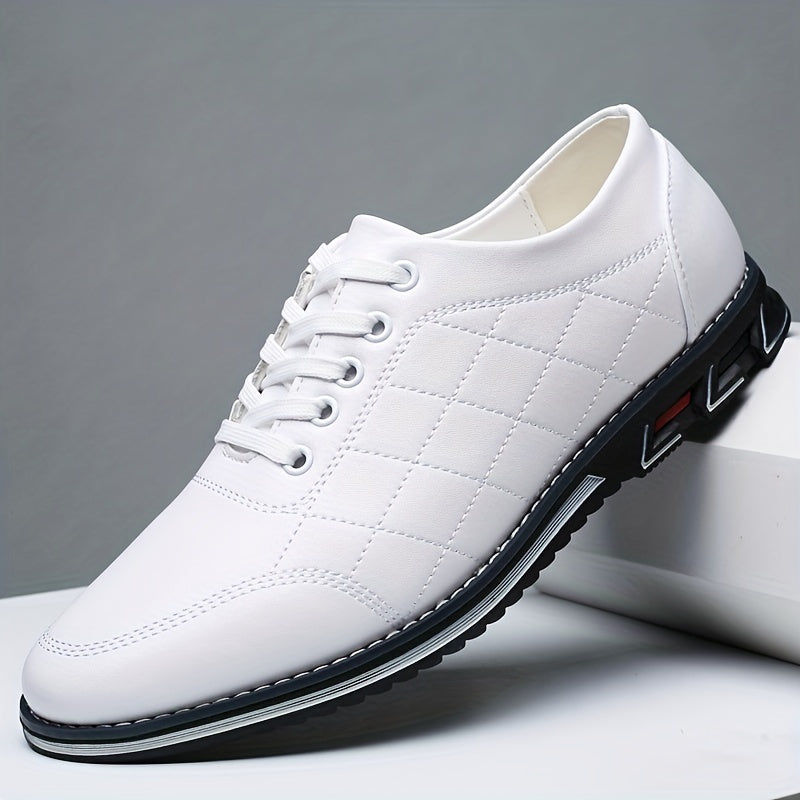Men's Quilted Lace-Up Casual Shoes with Sport Sole - Stylish & Comfortable Footwear for Everyday Wear