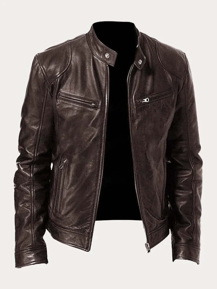 Men’s Premium Leather Jacket – Classic Moto Style, Everyday Comfort & All-Season Durability