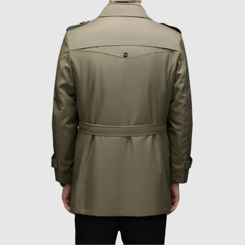 Alessandro Veneti Men's Double Breasted Windbreaker Jacket - Stylish & Weather-Resistant Outerwear