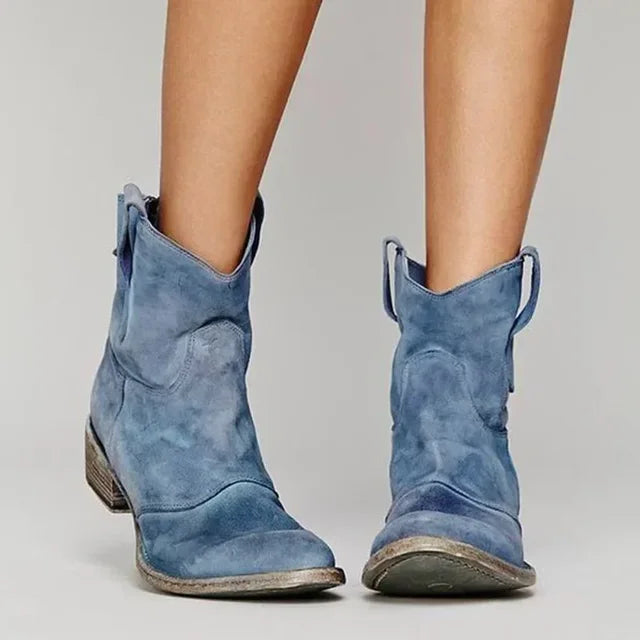 Cowboy Ankle Boots Leather Blend