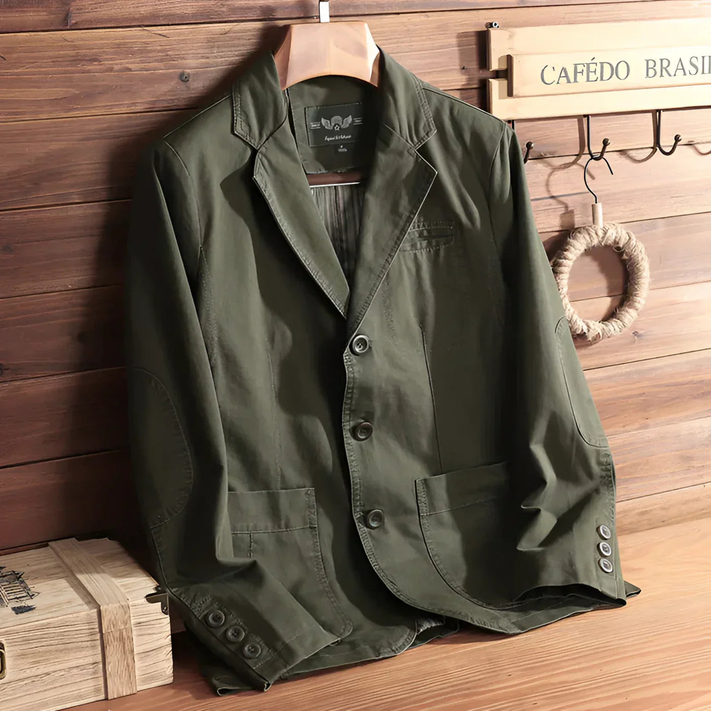 Lightweight Olive Green Men's Casual Blazer - Stylish Spring Jacket for Versatile Outfits