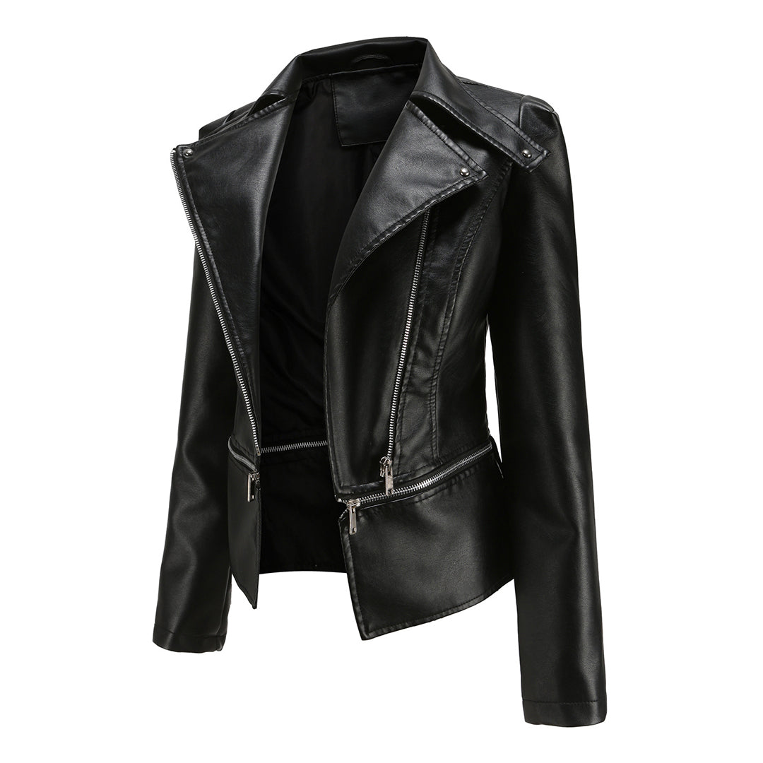 Chic Women's Genuine Leather Jacket - Trendy & Stylish Outerwear for Every Occasion
