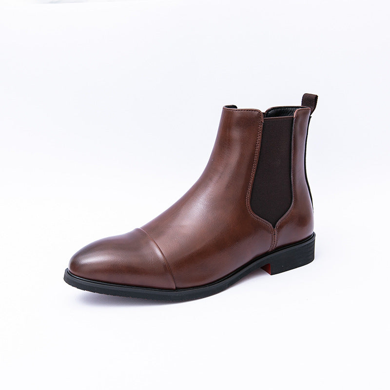 Men's Sleek Fit Chelsea Ankle Boots - Cap Toe Slip-On Design for Effortless Style