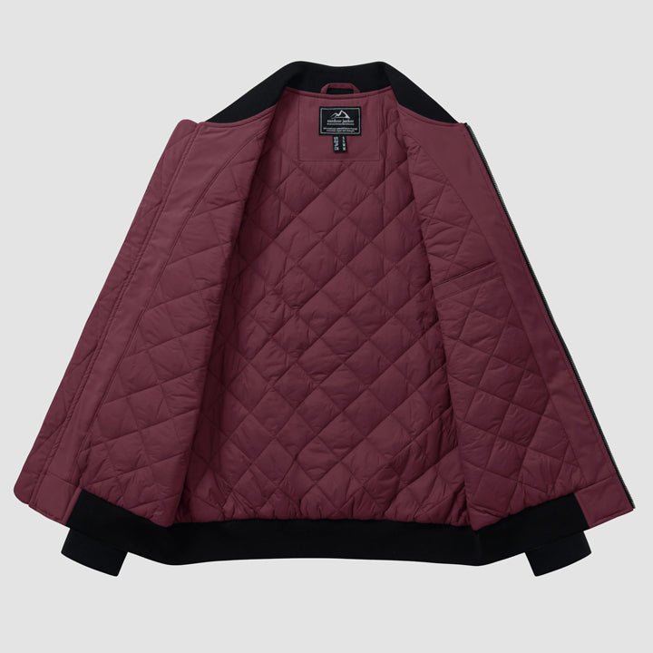 Men's Quilted Winter Bomber Jacket - Windproof Zip-Up Coat for Ultimate Warmth and Style