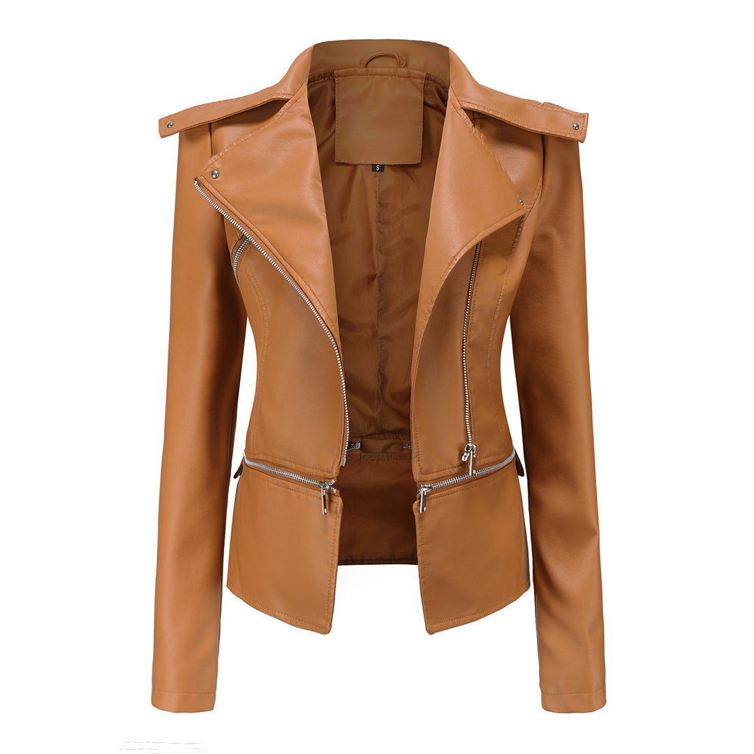 Chic Women's Genuine Leather Jacket - Trendy & Stylish Outerwear for Every Occasion