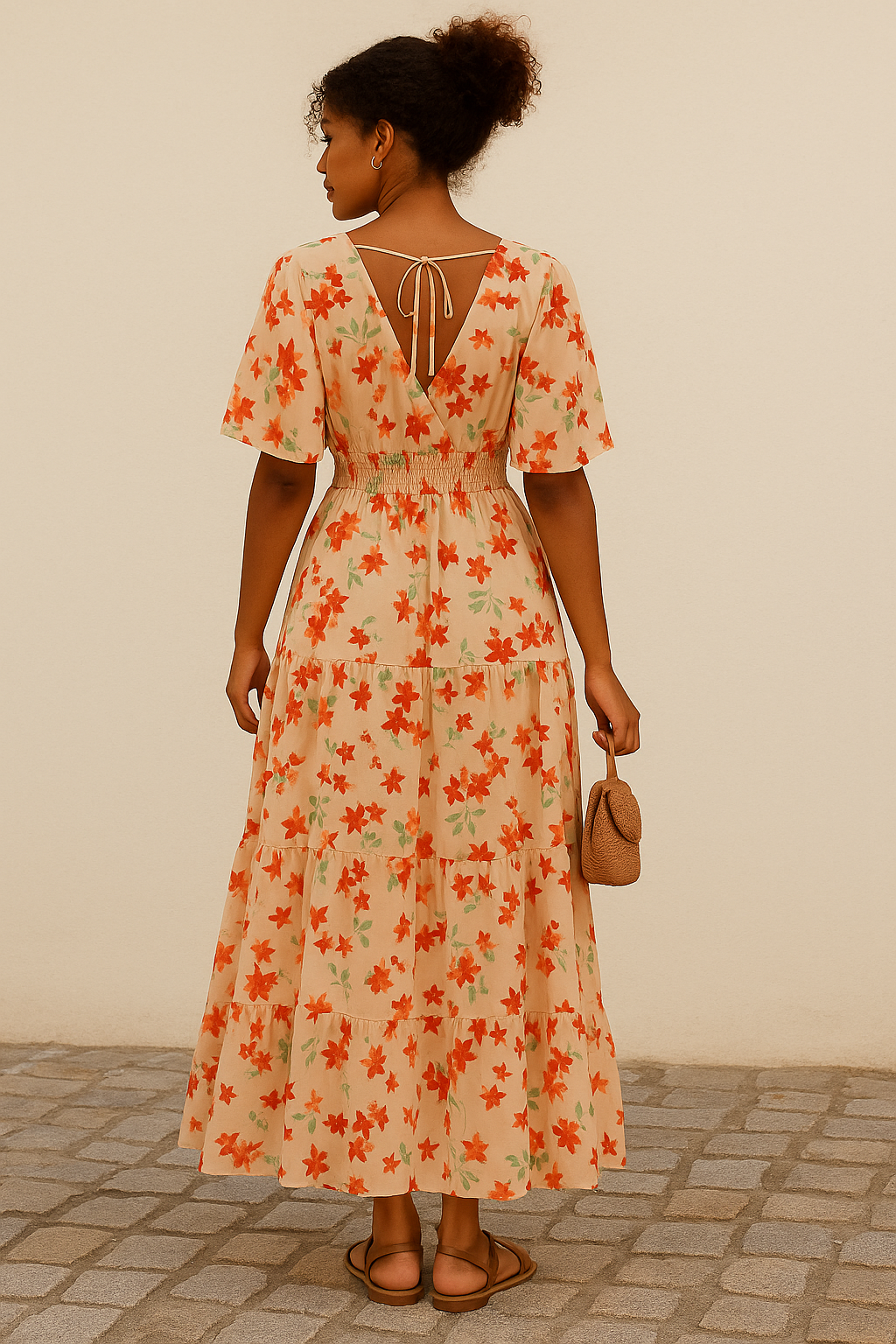 Caribbean Floral Midi Dress