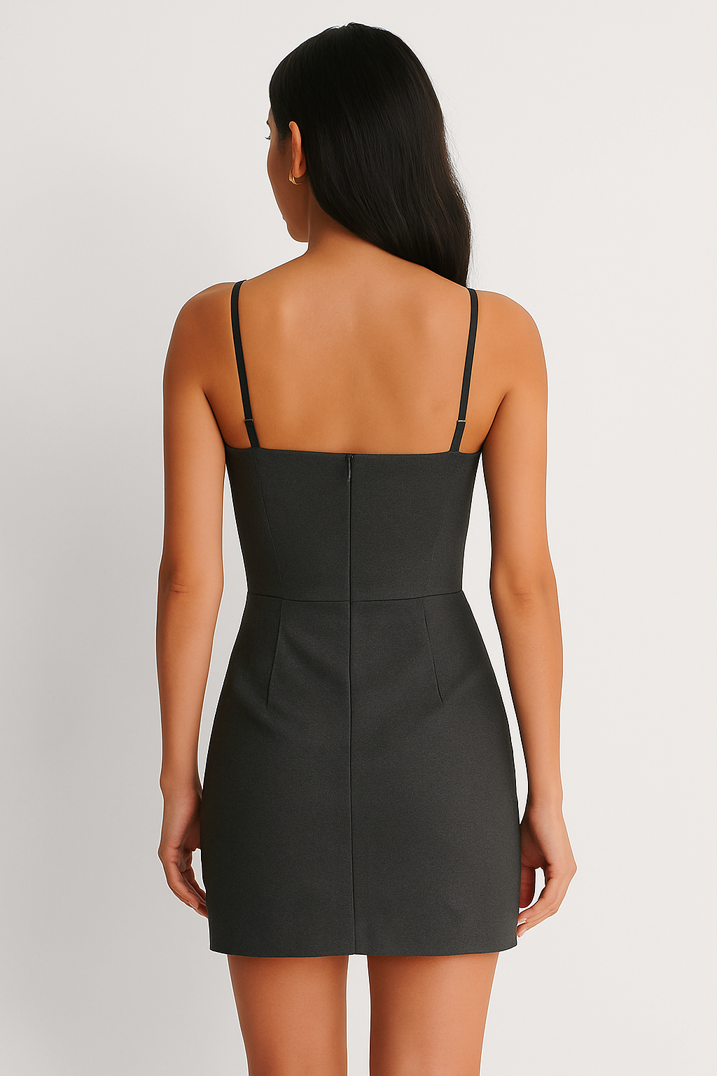 Elegant Gray Bodycon Mini Dress – Nightclub-Ready Sophistication