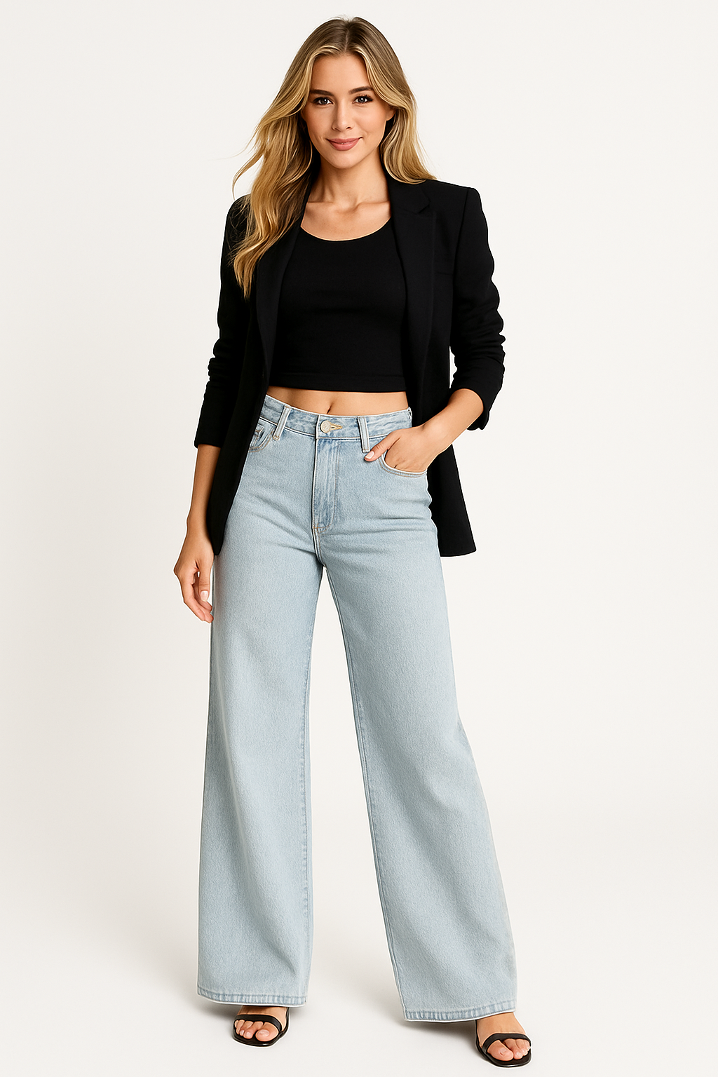 2025 Summer Women's Braided Twist Denim Wide Leg Trousers - High Street Low Waist Loose Jeans - Trendy Mopping Pants