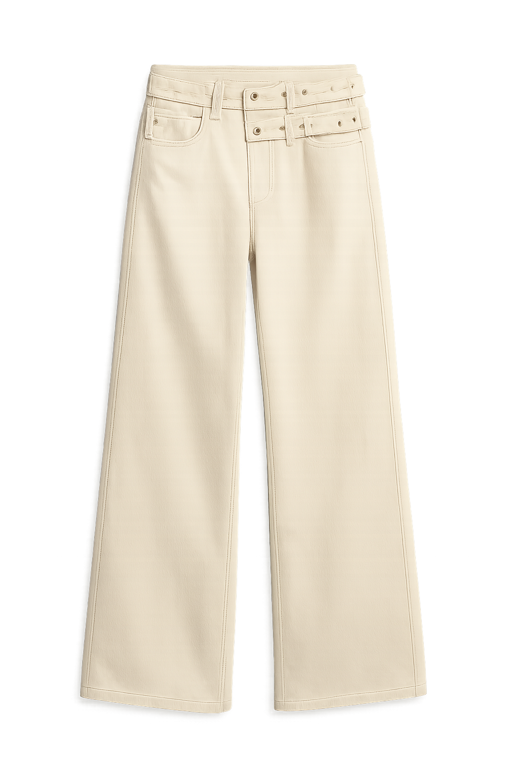 2025 Dames Jeans met Midden Taille - Wijde Pijpen & Zakken - Losse Denim Broek voor Lente/Zomer - Trendy All-Match Vrouwelijke Broek