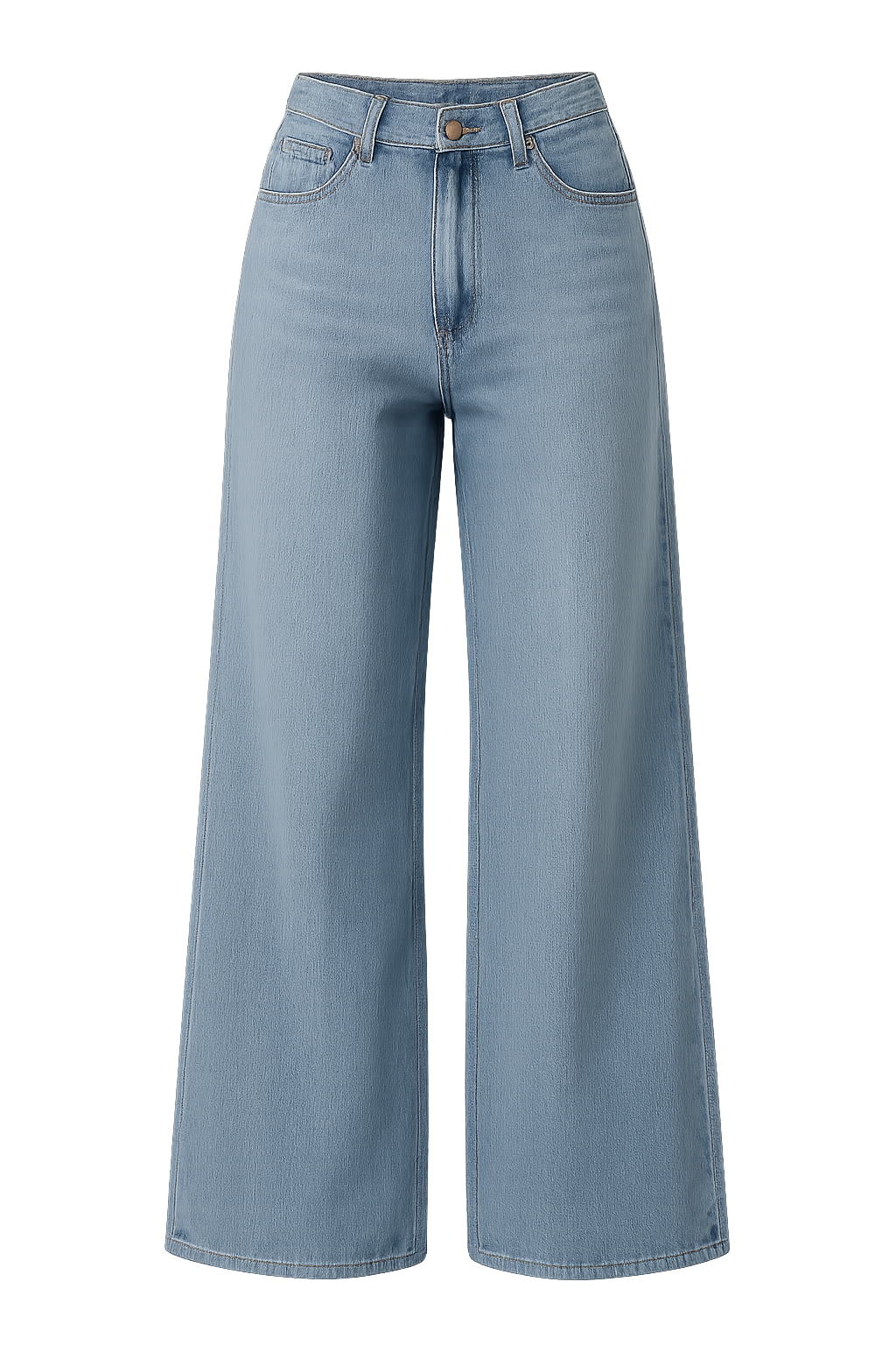 Dames Hoge Taille Wijde Pijpen Denim Jeans - Lichtblauw Casual - Perfect voor Dagelijks Gebruik