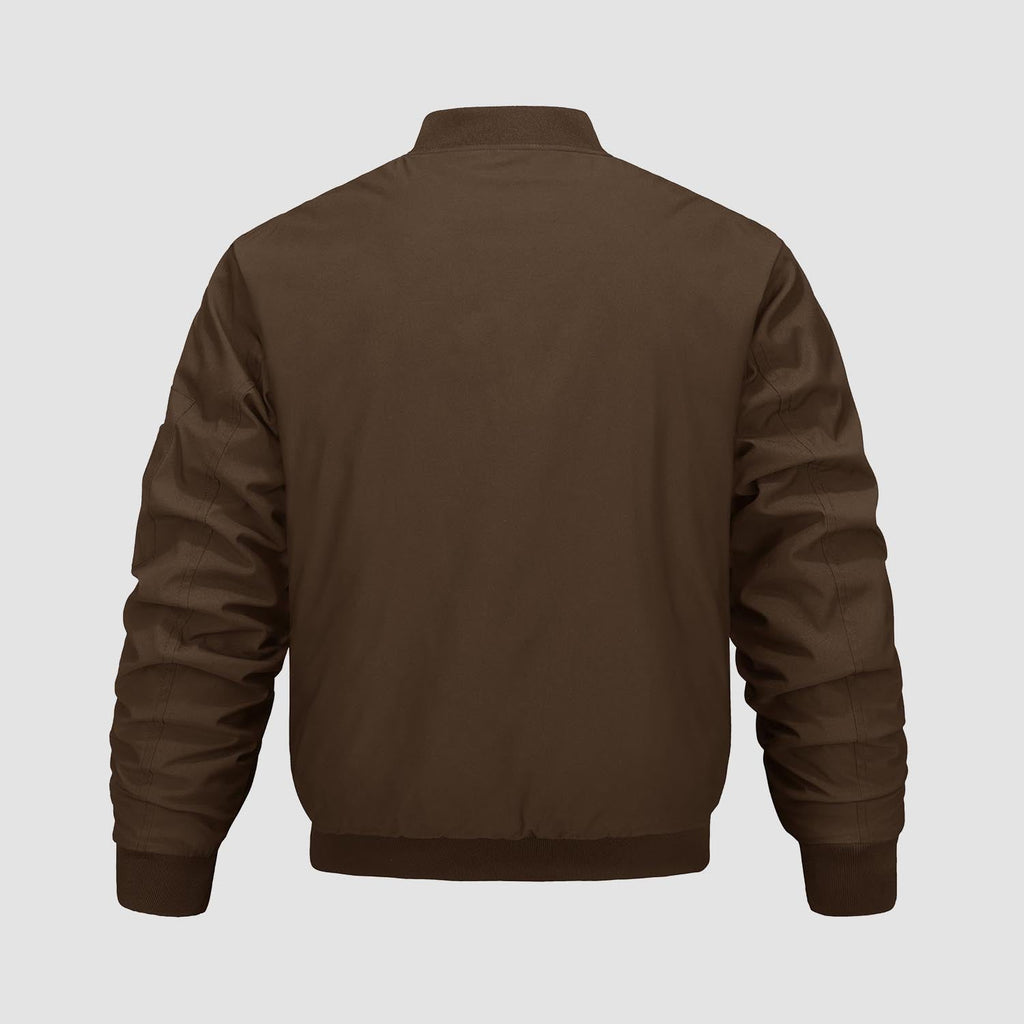 Men's Quilted Windproof Bomber Jacket with Pockets - Stylish & Durable Outerwear for All Seasons