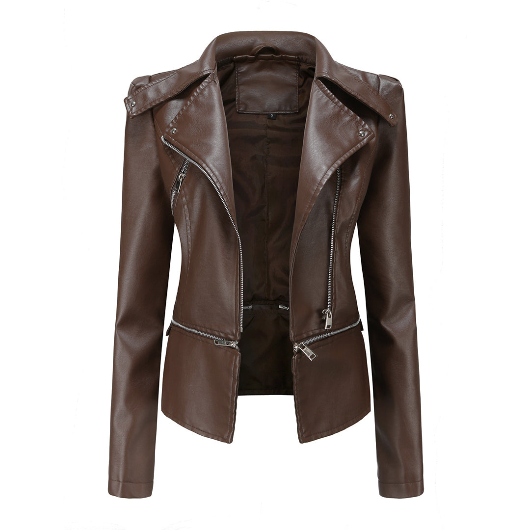 Chic Women's Genuine Leather Jacket - Trendy & Stylish Outerwear for Every Occasion